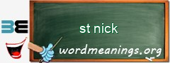 WordMeaning blackboard for st nick